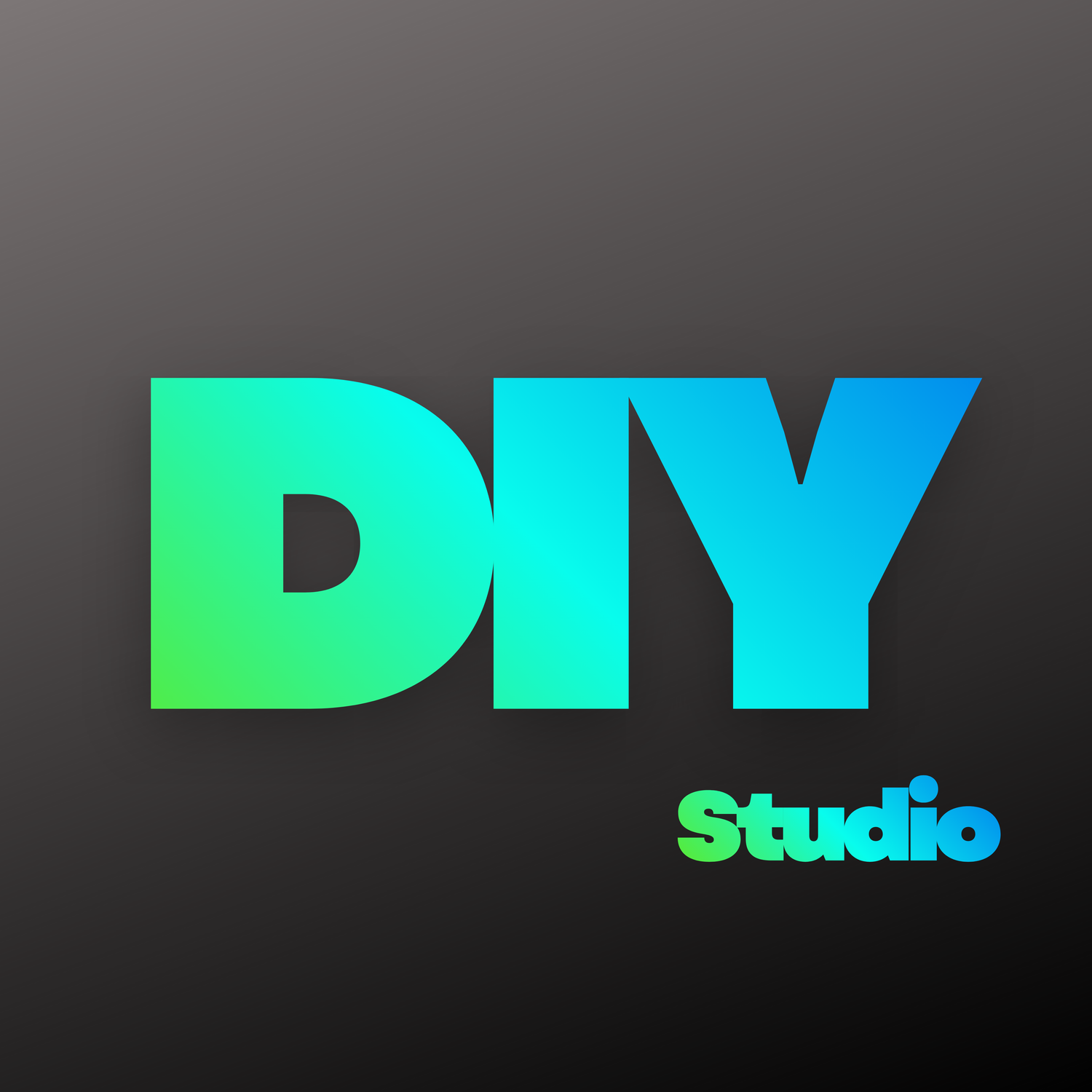 “Gradient text logo reading ‘DIY’ in green and blue on a dark background.”