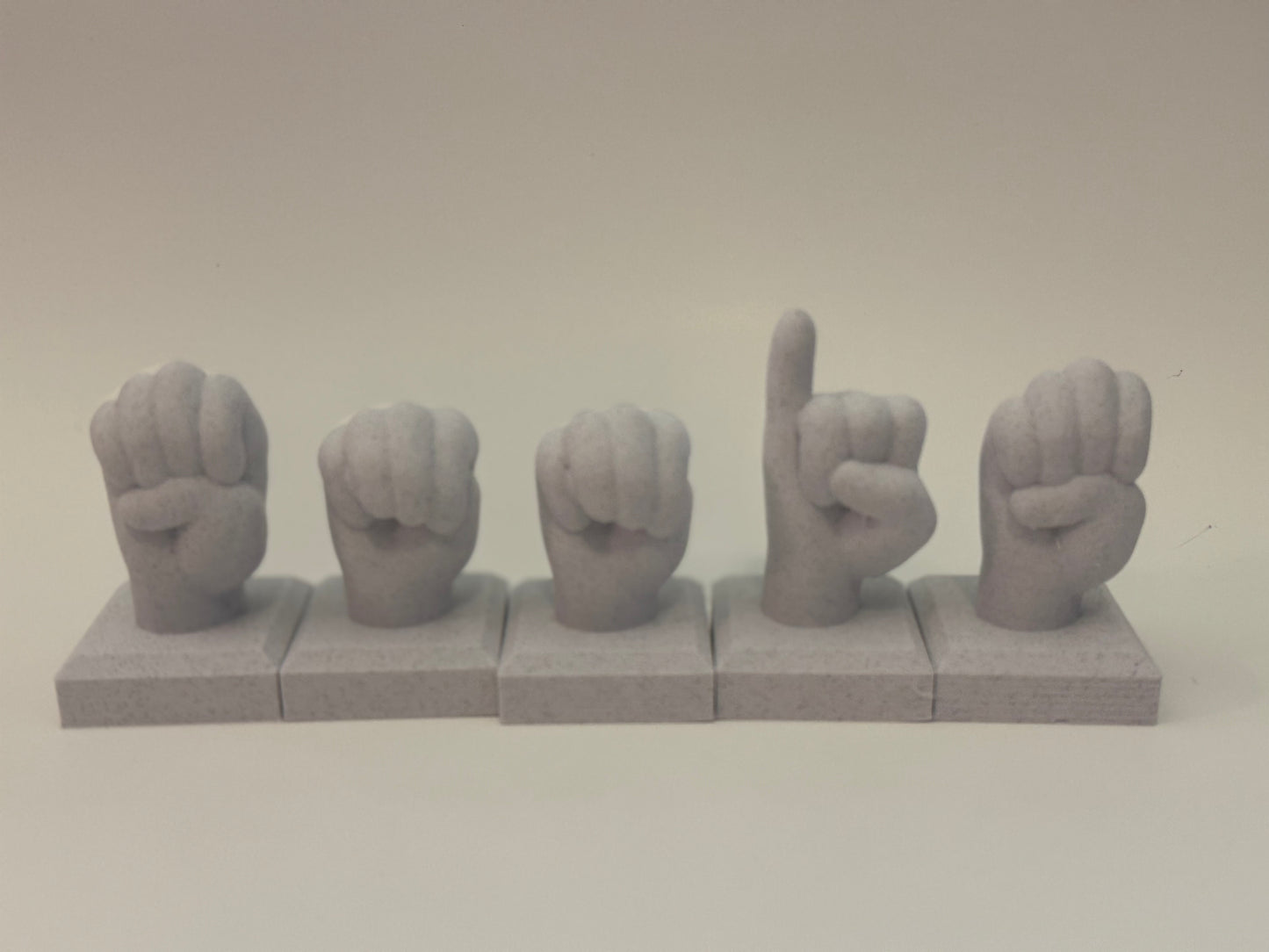 ASL Personalized” 3D Printed Fingerspelling Hand Sculpture