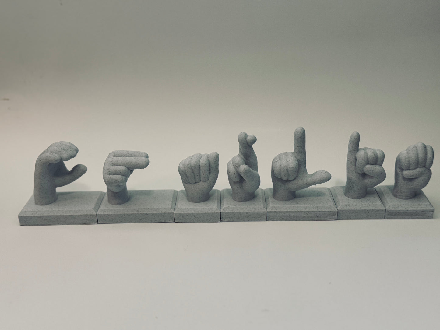 ASL Personalized” 3D Printed Fingerspelling Hand Sculpture