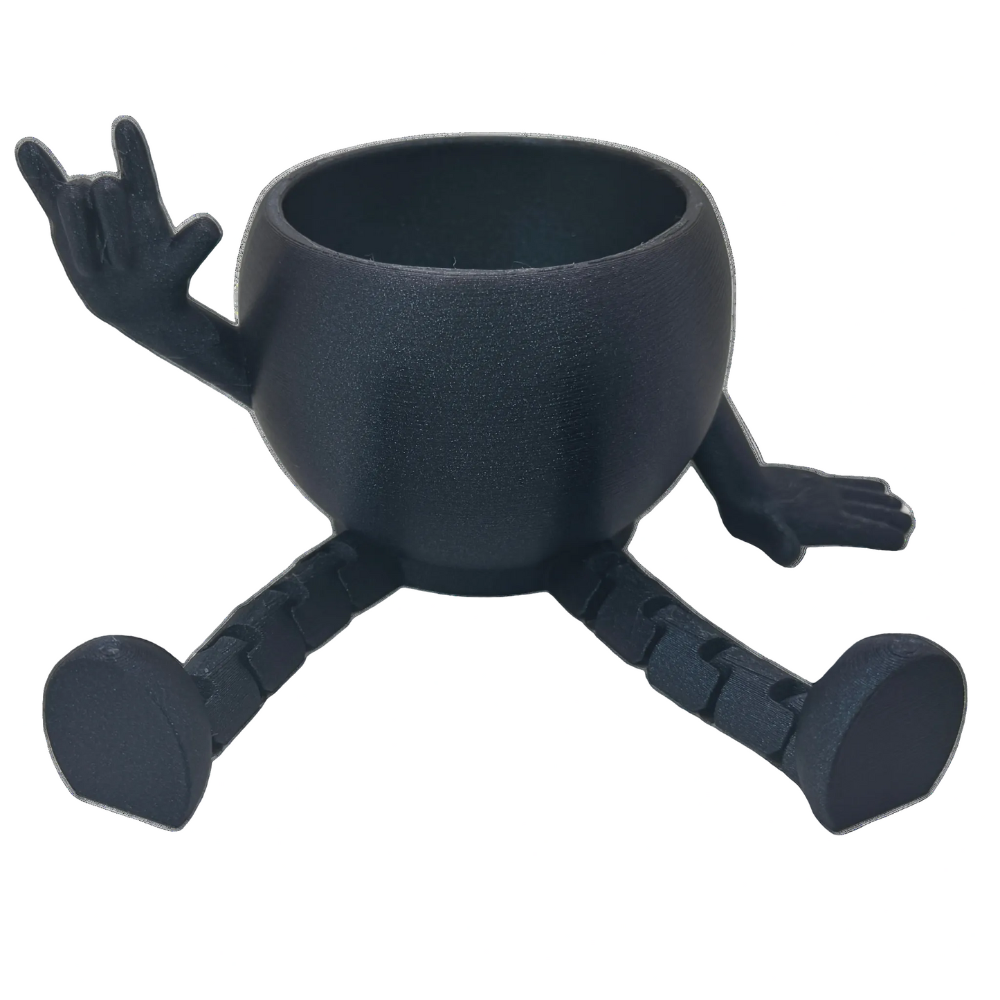 Sparkle Black ASL ILY plant pot on a white background